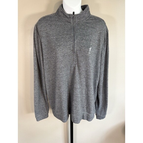 Johnnie O Sweater Mens Large Gray 1/4 Zip Sully Pewter Pullover Beach Adult - Picture 1 of 8
